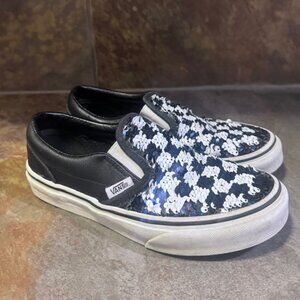Vans Black and White Checkerboard Sequin Flip
